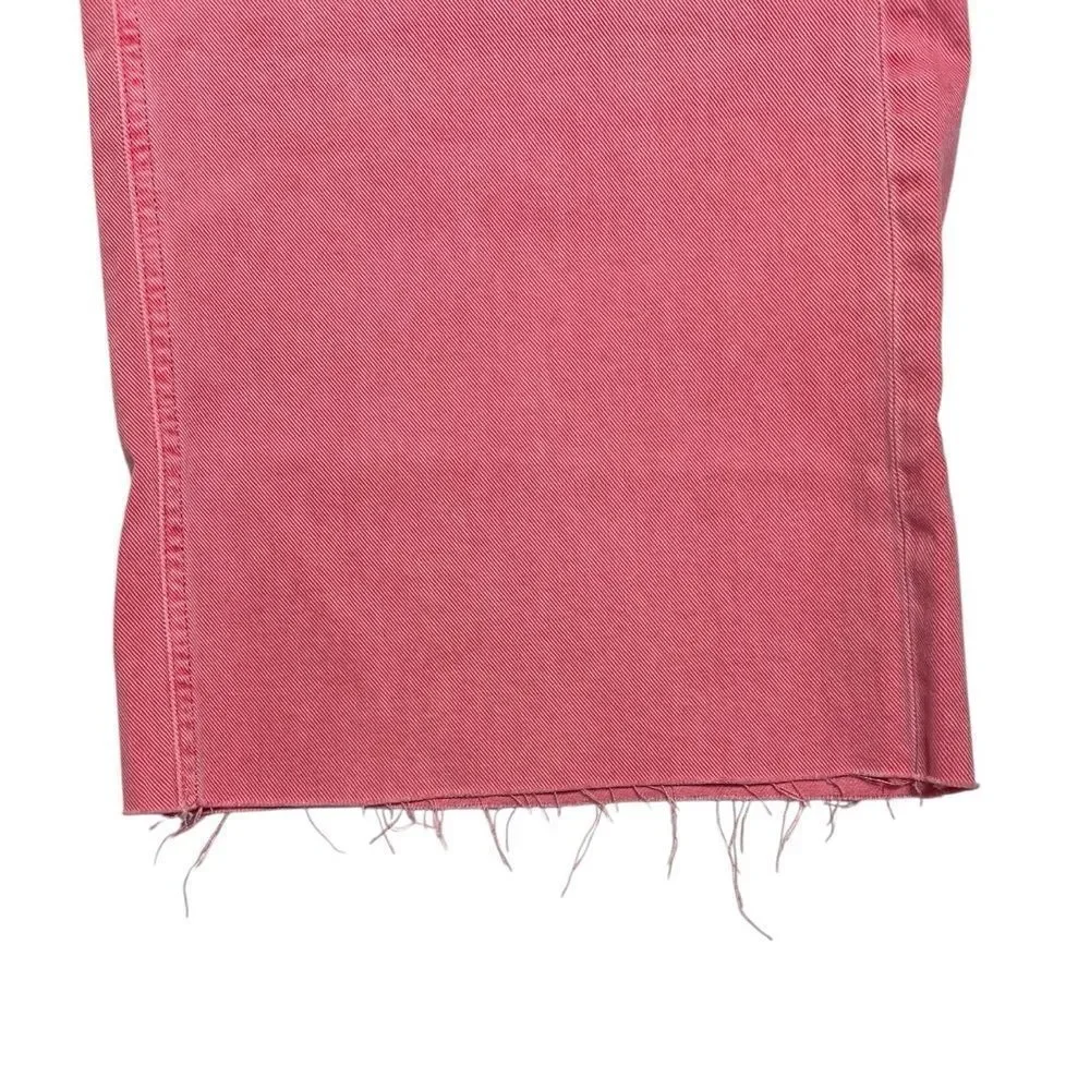 Gap Denim Women’s High Rise Wide Leg Raw Hem Jeans Pink Size 18 34 NWT - Picture 8 of 11